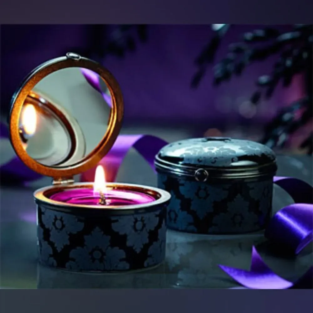 🩵NIB PartyLite Forbidden Fruits Mirrored Large Tealight Candle Holder